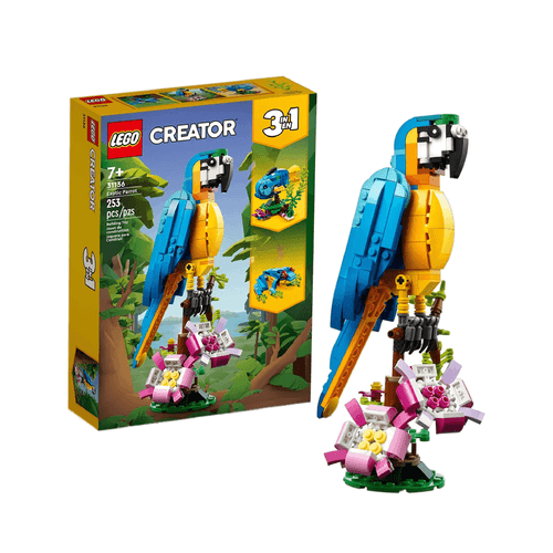 LEGO Creator 3 en 1 de loro exótico a rana a pez