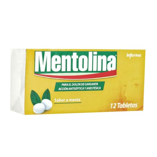 Pastillas Mentolina Masticable x 12 Unidades