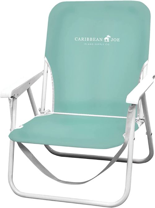 Caribbean Joe Silla de playa plegable ligera y portátil de 1 posición, 7720, color menta