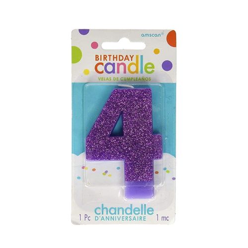 Vela de cumpleaños con purpurina #4