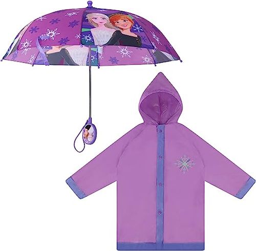 juego de paraguas y ropa para lluvia, diseño de Frozen para niñas pequeñas